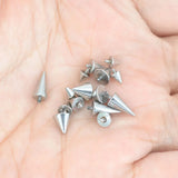 Titanium Internal Thread Cone Piercing 14G 16G Nose Ear Labret Earring Studs