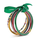 5Pc/set Glitter Jelly Bangle Set Plastic Boho Bracelet