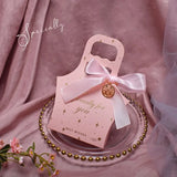 5Pcs Flower Wedding Candy Box with Ribbon DIY Handle Box