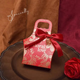 5Pcs Flower Wedding Candy Box with Ribbon DIY Handle Box