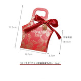 5Pcs Flower Wedding Candy Box with Ribbon DIY Handle Box