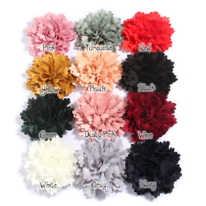 5Pcs 3.9" Artificial Flower Cloth DIY Hair Accessories Jewelry