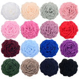 5Pcs Burnt Edge Rose Camellia Flower Heads DIY Hairpin Brooch