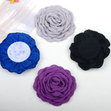 5Pcs Burnt Edge Rose Camellia Flower Heads DIY Hairpin Brooch
