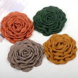 5Pcs Burnt Edge Rose Camellia Flower Heads DIY Hairpin Brooch