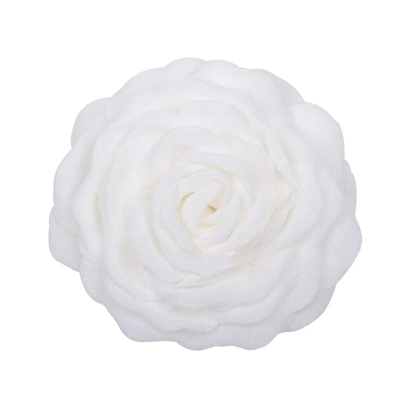 5Pcs Burnt Edge Rose Camellia Flower Heads DIY Hairpin Brooch