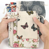 5Pcs Burlap Linen Gift Bags Wedding Drawstring Muslin