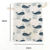 5Pcs Burlap Linen Gift Bags Wedding Drawstring Muslin