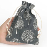 5Pcs Burlap Linen Gift Bags Wedding Drawstring Muslin
