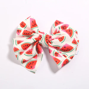 5Pcs 5.1" Hair Bow Boutique Bowknot Hair Accessories Flower Headwear DIY Hair