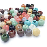 5Pcs 14mm Big Hole Stone Beads Natural Loose Beads Strand Jade Agate Rose Quartz