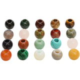 5Pcs 14mm Big Hole Stone Beads Natural Loose Beads Strand Jade Agate Rose Quartz