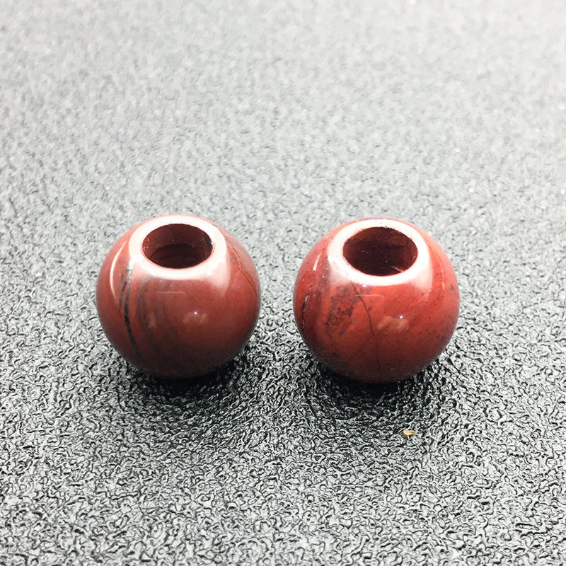 5Pcs 14mm Big Hole Stone Beads Natural Loose Beads Strand Jade Agate Rose Quartz