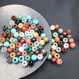5Pcs 14mm Big Hole Stone Beads Natural Loose Beads Strand Jade Agate Rose Quartz