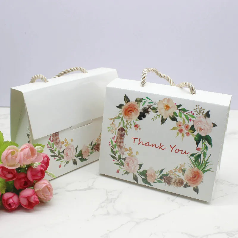 5Pcs DIY Jewelry Package Box Marbling Handle Box Party Decoration