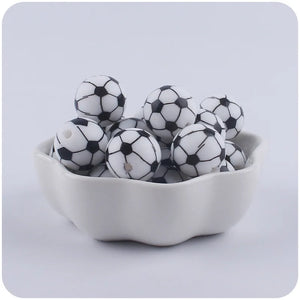 5Pcs 15mm Cartoon Food Teething Round Ball Beads for Baby