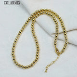 5Pcs 18K Plated Beads Necklace Choker for Winter