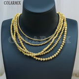 5Pcs 18K Plated Beads Necklace Choker for Winter