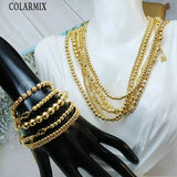 5Pcs 18K Plated Beads Necklace Choker for Winter