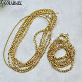 5Pcs 18K Plated Beads Necklace Choker for Winter