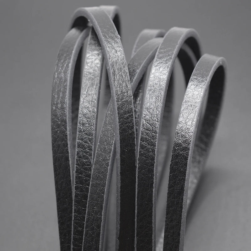 5Pcs 1M 8*3mm Flat Wide Leather Cords for Jewelry Bracelets DIY Making