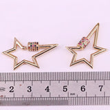 5Pcs Rainbow CZ Star Clasp 20x32mm Carabiner Clasp