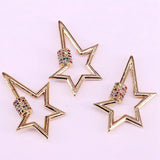 5Pcs Rainbow CZ Star Clasp 20x32mm Carabiner Clasp