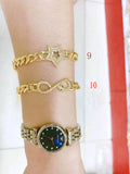 5Pcs Copper Brass Smile Charm Chain Bracelet Women Jewelry