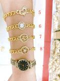5Pcs Copper Brass Smile Charm Chain Bracelet Women Jewelry