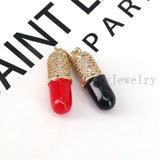 Micro Pave Pill Pendant Charm - Enamel Statement Necklace Pendant