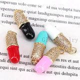 Micro Pave Pill Pendant Charm - Enamel Statement Necklace Pendant