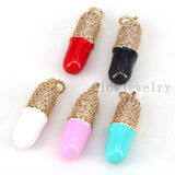 Micro Pave Pill Pendant Charm - Enamel Statement Necklace Pendant
