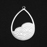 5Pcs Stainless Steel Sun Hand Evil Eye Moon Cat Pendants Charms