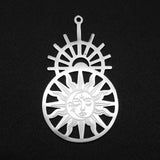 5Pcs Stainless Steel Sun Hand Evil Eye Moon Cat Pendants Charms