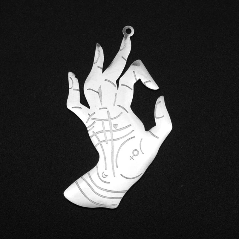 5Pcs Stainless Steel Sun Hand Evil Eye Moon Cat Pendants Charms