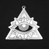 5Pcs Stainless Steel Sun Hand Evil Eye Moon Cat Pendants Charms
