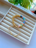 5Pcs Bohemia Evil Eyes Braided Bracelet Rainbow Glaze Lucky Macrame Bracelets