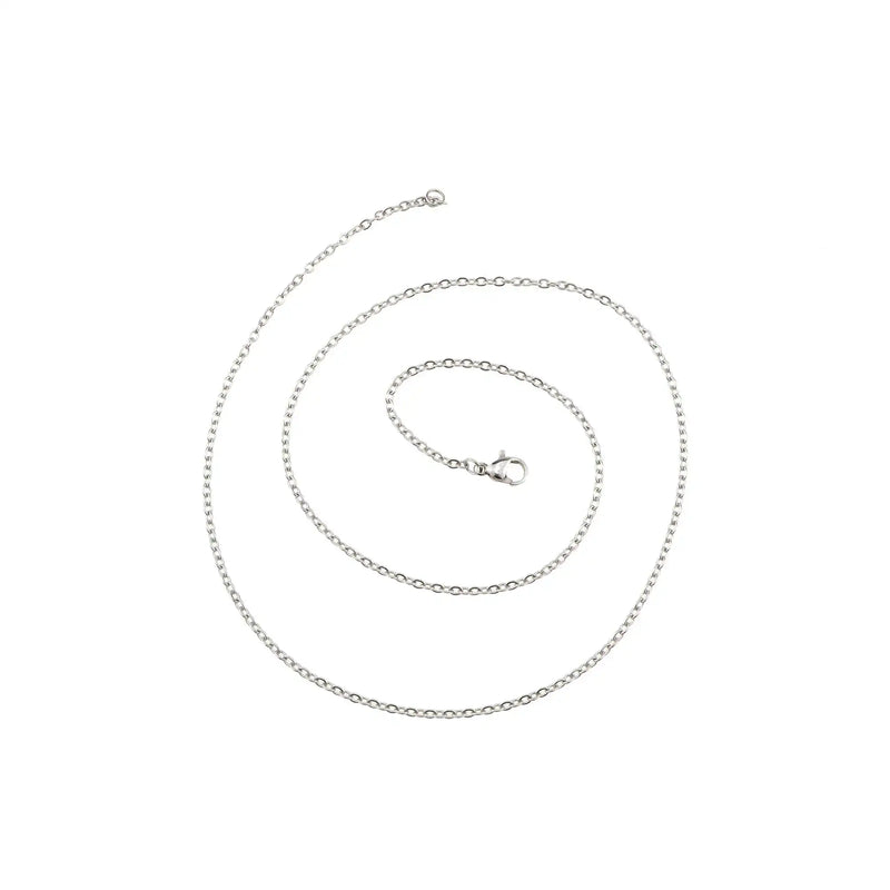 5Pcs 20in 2x3MM Rose Plated Stainless Steel Necklace Chain DIY Supplies