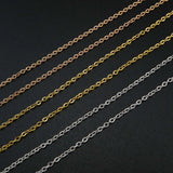 5Pcs 20in 2x3MM Rose Plated Stainless Steel Necklace Chain DIY Supplies