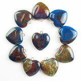 5Pcs 20x6mm Dragon Veins Agate Heart Beads for Jewelry Making