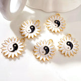 5Pcs Colorful Enamel Gossip Flower Charms DIY Jewelry Making