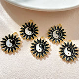 5Pcs Colorful Enamel Gossip Flower Charms DIY Jewelry Making