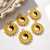 5Pcs Colorful Enamel Gossip Flower Charms DIY Jewelry Making