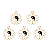 5Pcs Colorful Enamel Gossip Flower Charms DIY Jewelry Making