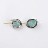 5Pcs 24x20mm Green Amazonite Plated Nugget Gems Freedom Beads