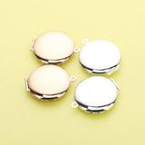 5Pcs 25MM Round Filligree Photo Locket Silver Plated Brass DIY Pendant Charm