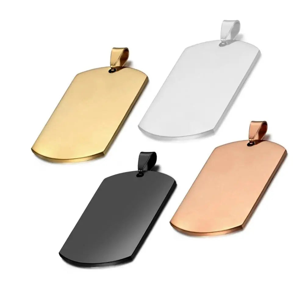 5Pcs Stainless Steel Military ID Dog Tags Pendant Jewelry
