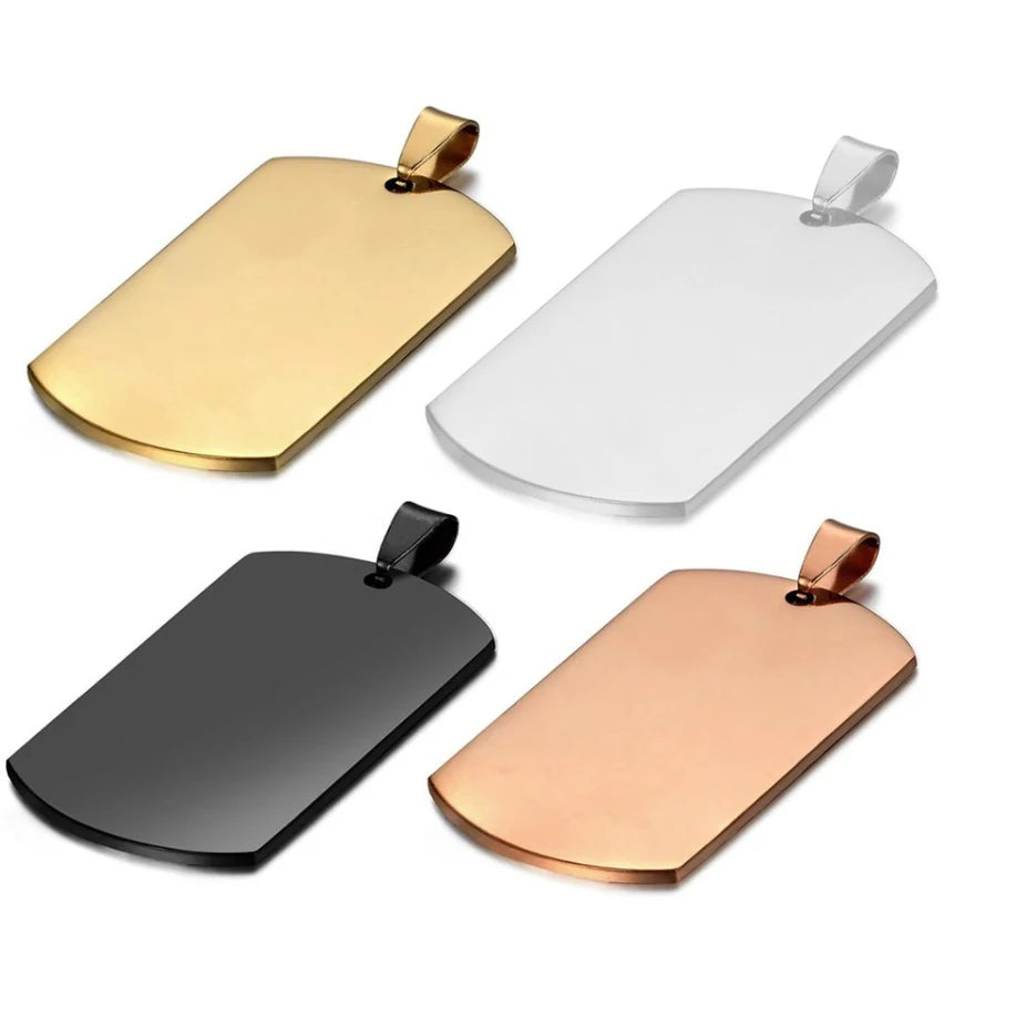 5Pcs Stainless Steel Military ID Dog Tags Pendant Jewelry