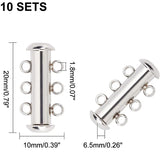 5Pcs 3-Ring 1.5mm Hole Magnetic Clasps for DIY Jewelry Making