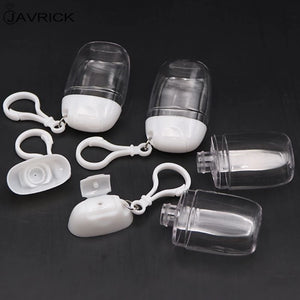 5Pcs 30ml Empty Hand Sanitizer Travel Holder Keychain Bottles